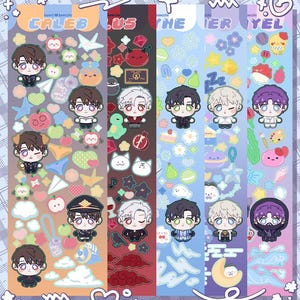 Love and Deepspace Deco Sticker Sheet Caleb Sylus Zayne Xavier Rafayel