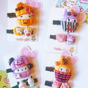 A Pair Of Cute Halloween Hairclips/Halloween Resin Hairclip/Halloween Accessories/Cute Cat Hair Accessories/Halloween Jewelry/Snap Clips/