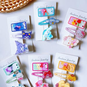 A Set Of Cute Hairclips/Light Acrylic Hairclip/Kawaii Hairclip/Sets Hair Accessories/Good Gift For Kids/Matching Sets Hair Clips/