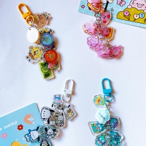 Cute Handmade Acrylic Keychains/Kawaii Phone Case Chain/Cute Bag Chain/Cool Keychains/Cartoon Keychains/Phone case Chain/Pink Bag Chain