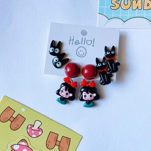 A Set Of Kawaii Earrings/Cute Sets Of Earrings/Kawaii Cat Earrings/Anime Sets Of Earrings/Cosplay Earrings/Cat Lover Gifts/Anime Jewelry