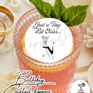 Happy Birthday Cocktail Toppers l  Edible Drink Toppers for parties