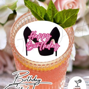 Happy Birthday Cocktail Toppers l  Edible Drink Toppers for parties