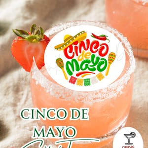 Adornos comestibles para bebidas o cupcakes del Cinco De Mayo l Cinco De Mayo