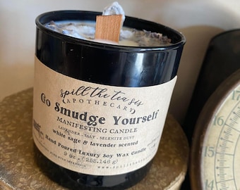 Go Smudge Yourself Black Jar Soy Wax Candle