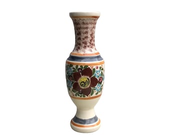 Vintage Tall Floral Tonala Vase, Mexican Vase, Tonala Mexico, 16 Inch