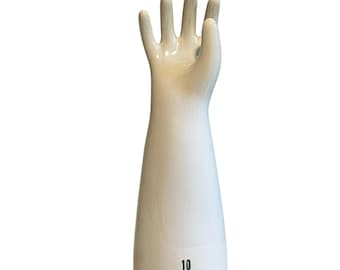 Vintage Porcelain Large Right Hand Rubber Glove Mold Size 10 Mayer China Beaver Falls PA: Industrial Decor