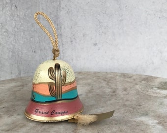 Vintage Grand Canyon Southwestern Hand-Painted Bell, Vintage Small Clay Bell