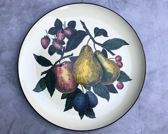 Vintage Round Lacquerware Fruit Tray, Vintage Lacquerware Large Plate