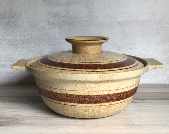Vintage MCM Modernist Art Stoneware Pottery 2 Quart Lidded Casserole Dish 503, Pottery Craft