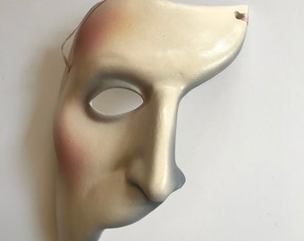 Vintage 1988 Phantom of the Opera Clay Art Mask with Box