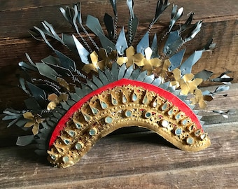 Antique Bali Headdress, Balinese Dancer, 1930's to 1940's, Antique Headpiece,  Indonesian