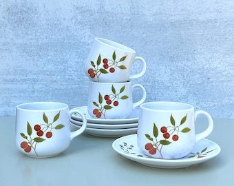 Four Vintage Berries 'n Such by NORITAKE Teacup and Saucer