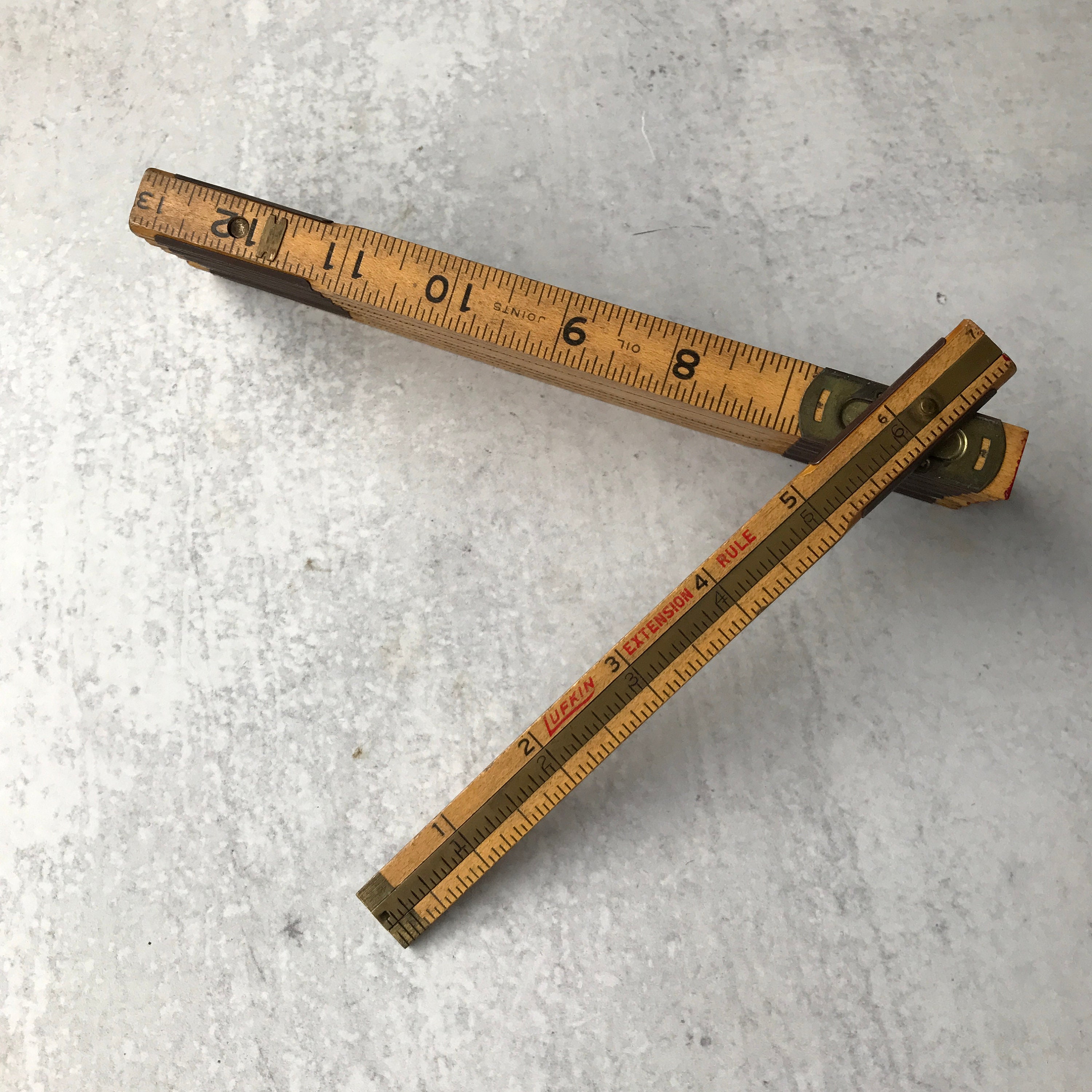 vintage wood ruler lot, 20+ old wooden measuring rulers