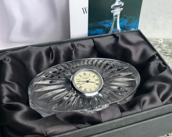 Vintage Waterford Oval Crystal Quartz Clock with original box and manual