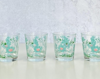 Four Vintage Boutonniere Old Fashioned Glasses by Taylor Smith and Taylor