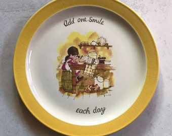 Vintage Laura Limited Collector's Plate, Add One Smile Each Day, Staffordshire Plate