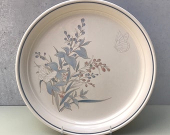 Vintage Large Keltcraft Round Platter by Noritake made in Ireland, Kilkee, 9109, Butterfly, Over 12 inches