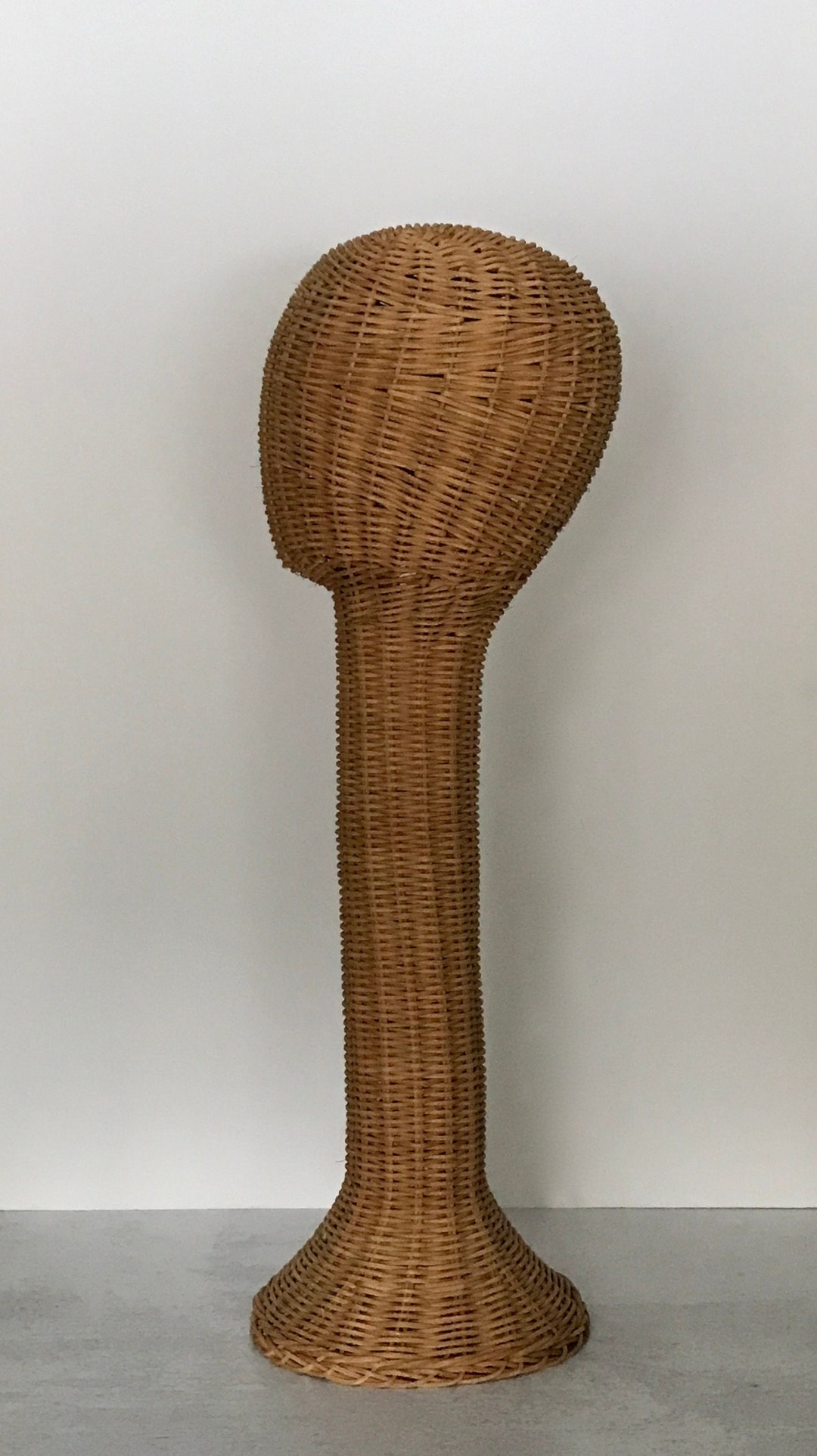 Vintage Almost 24 Inches Mod Wicker Hat Stand Vintage Tall Etsy