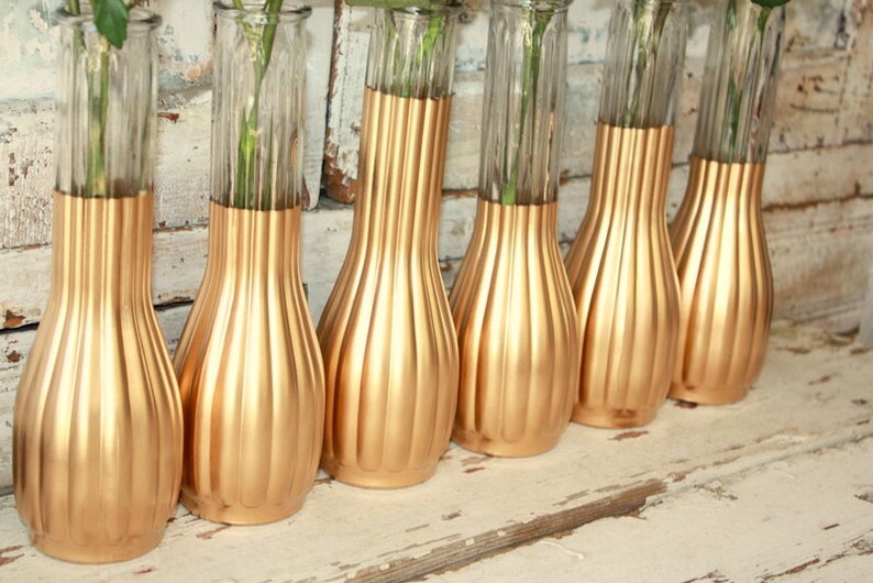 Gold Vases Wedding Centerpieces Bridal Parties Flower Vases Etsy