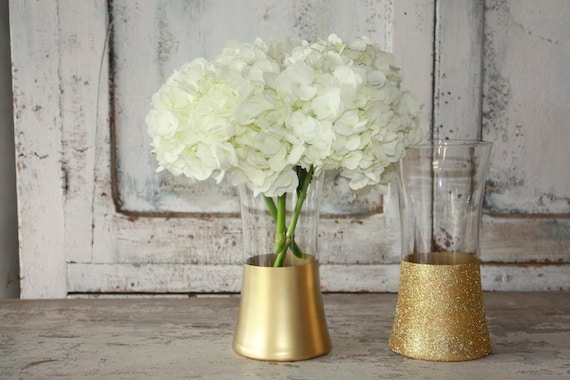 Gold Wedding Bouquet Vases Wedding Decor 6 Gold Dipped Etsy