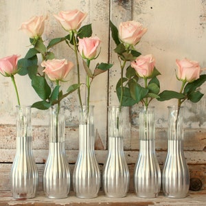 Wedding Centerpieces-Silver Vases-Engagement Parties image 1