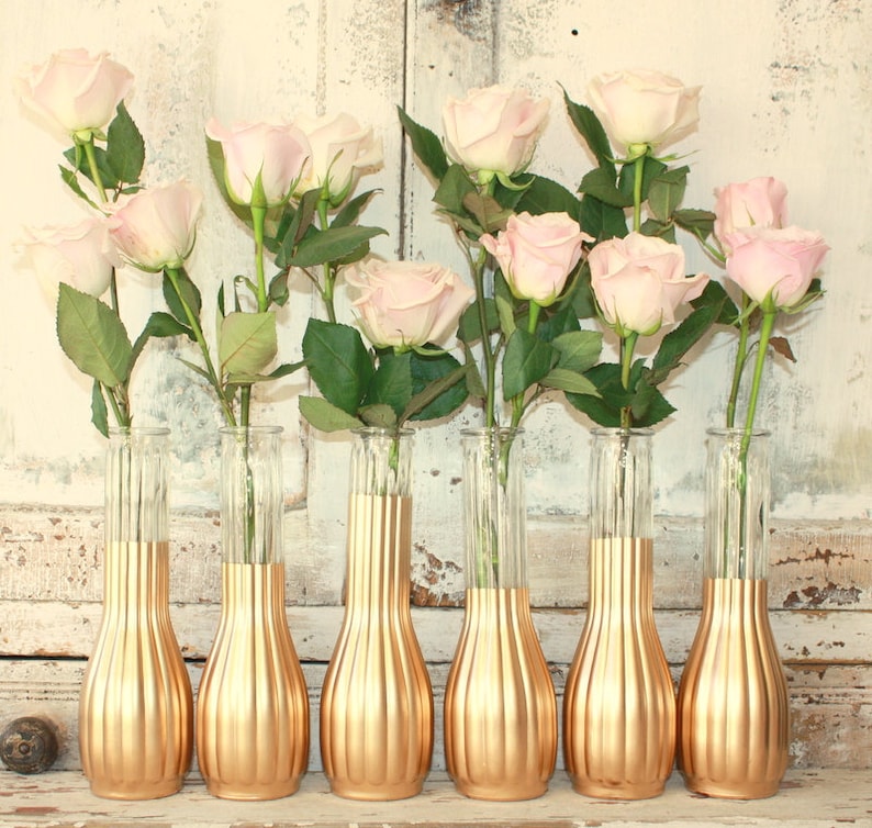 Gold Vases Wedding Centerpieces Bridal Parties Flower Vases Etsy