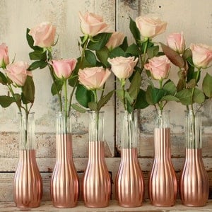 Wedding Centerpieces, Bridal Party, Rose Gold Decorations