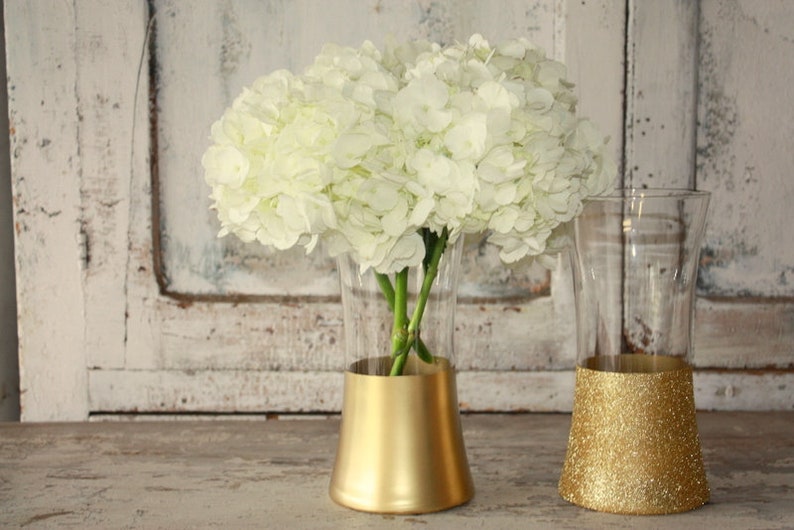 Gold Wedding Bouquet Vases Wedding Decor 24 Gold Dipped Etsy