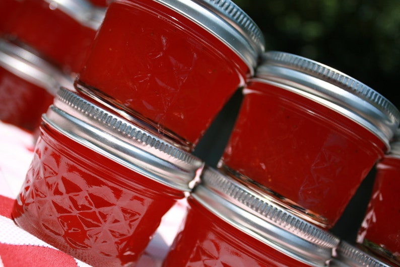 Jam wedding favor, Spread the Love with 50 our 4oz homemade strawberry pineapple jam wedding , baby shower or party favors image 3