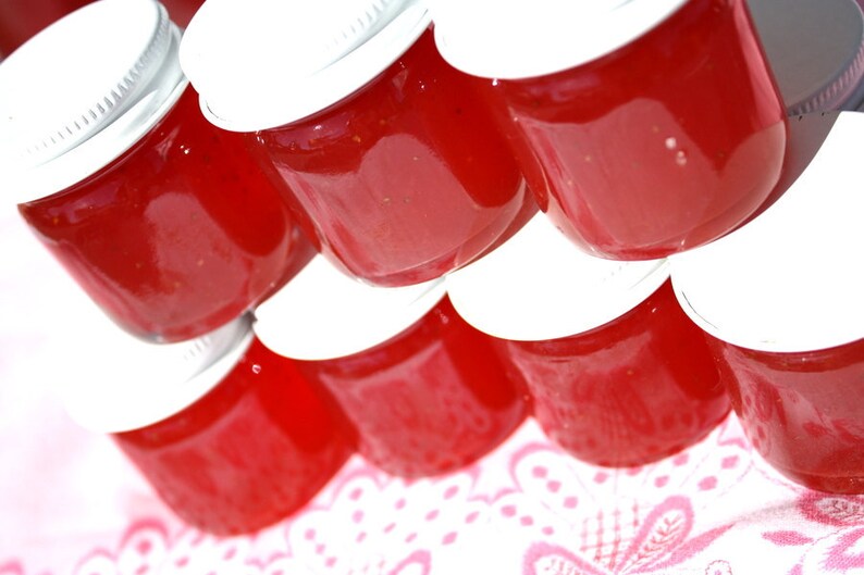 Homemade Jam Party Favor 50 of Mini Jam Jars Strawberry Etsy