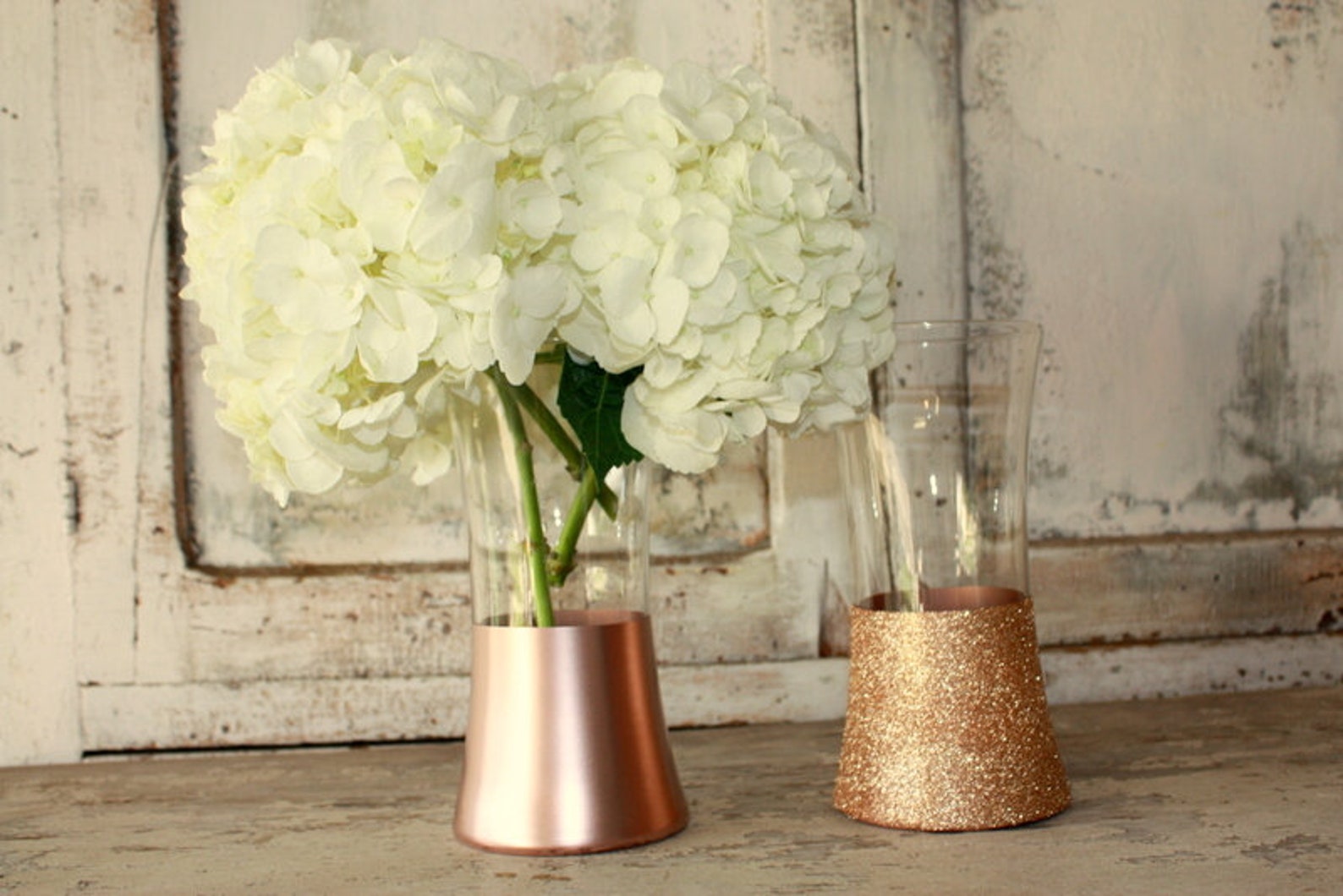 Rose Gold Wedding Bouquet Vases Wedding Decor 18 Rose Gold Etsy