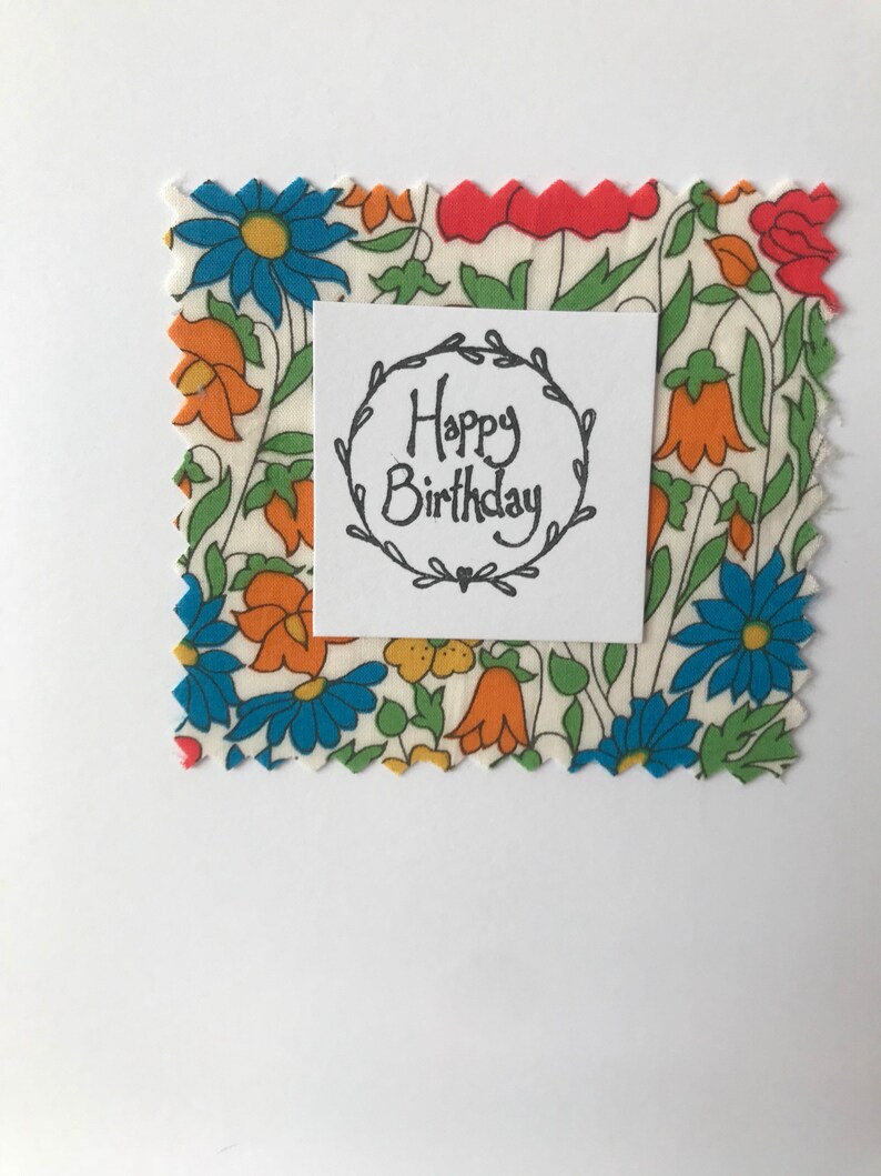 Liberty of London Happy Birthday Card handmade Card Liberty Etsy