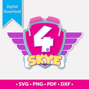 Girls Puppy Patrol geïnspireerde taarttopper gelaagd SVG-bestand voor snijmachines | Digitaal roze thema | Reddingsteampuppy | Direct downloaden