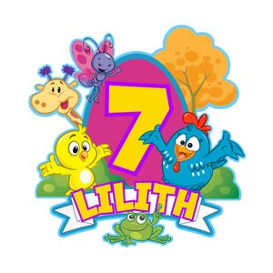 Chicken and friends Cake Topper Template & PNG - Printable Birthday Party Decor, DIY Cake Topper, Instant Download