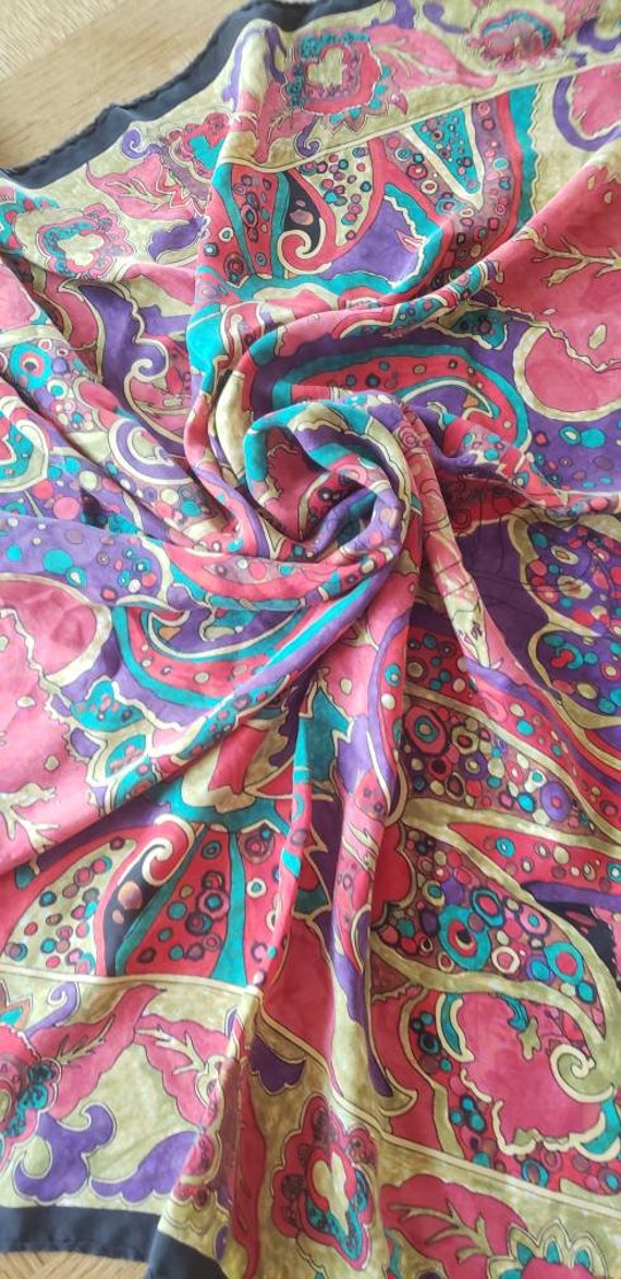 Vintage psychodelic  collectible scarf 1960s - image 3