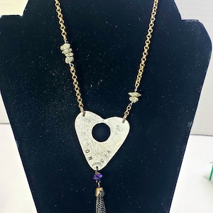 Vintage ouija necklace with pyrite and amethyst beads