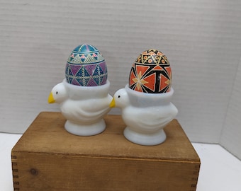 Vintage  French Opalex egg cups- set of 2 made in France