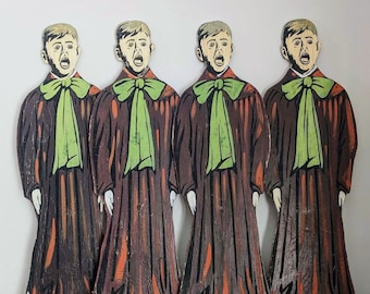 Wooden   Folk Art Artist handpainted Choir Boys Tall pieces