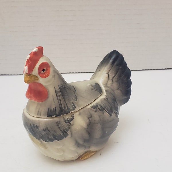 Rooster  Vintage ceramic Otogiri 1981 lidded rooster.
