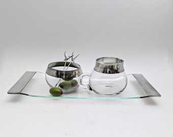 Dorothy Thorpe mid century sugar and creamer or cocktail set up