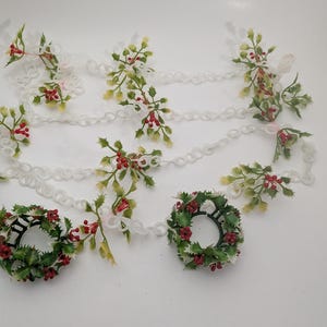 Vintage Christmas Retro Kitschy Garland and candle wreaths