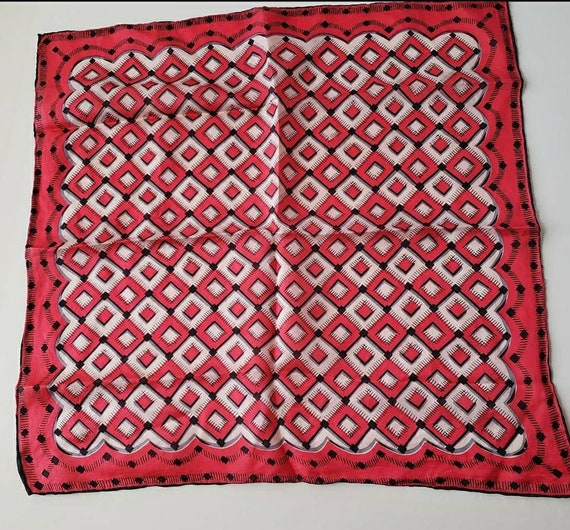 Scarf- mid century retro  silk scarf - image 3