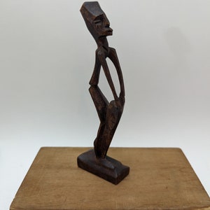 Sculpture Statue Carved wood African Drummer