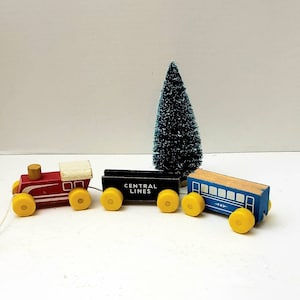 Vintage Wooden Train set 3 cars