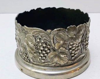 Vintage decorative silver wine coaster