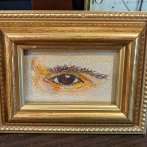 Framed art Lover&#39;s Eye original art in a Gold wooden frame