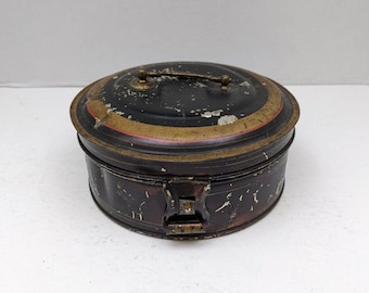 Antique Victorian Tin Spice Box-Vintage Victorian Industrial toleware