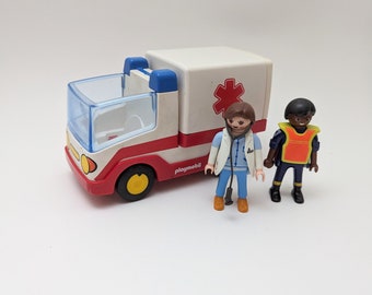 Playmobil  figures and Ambulance EMS