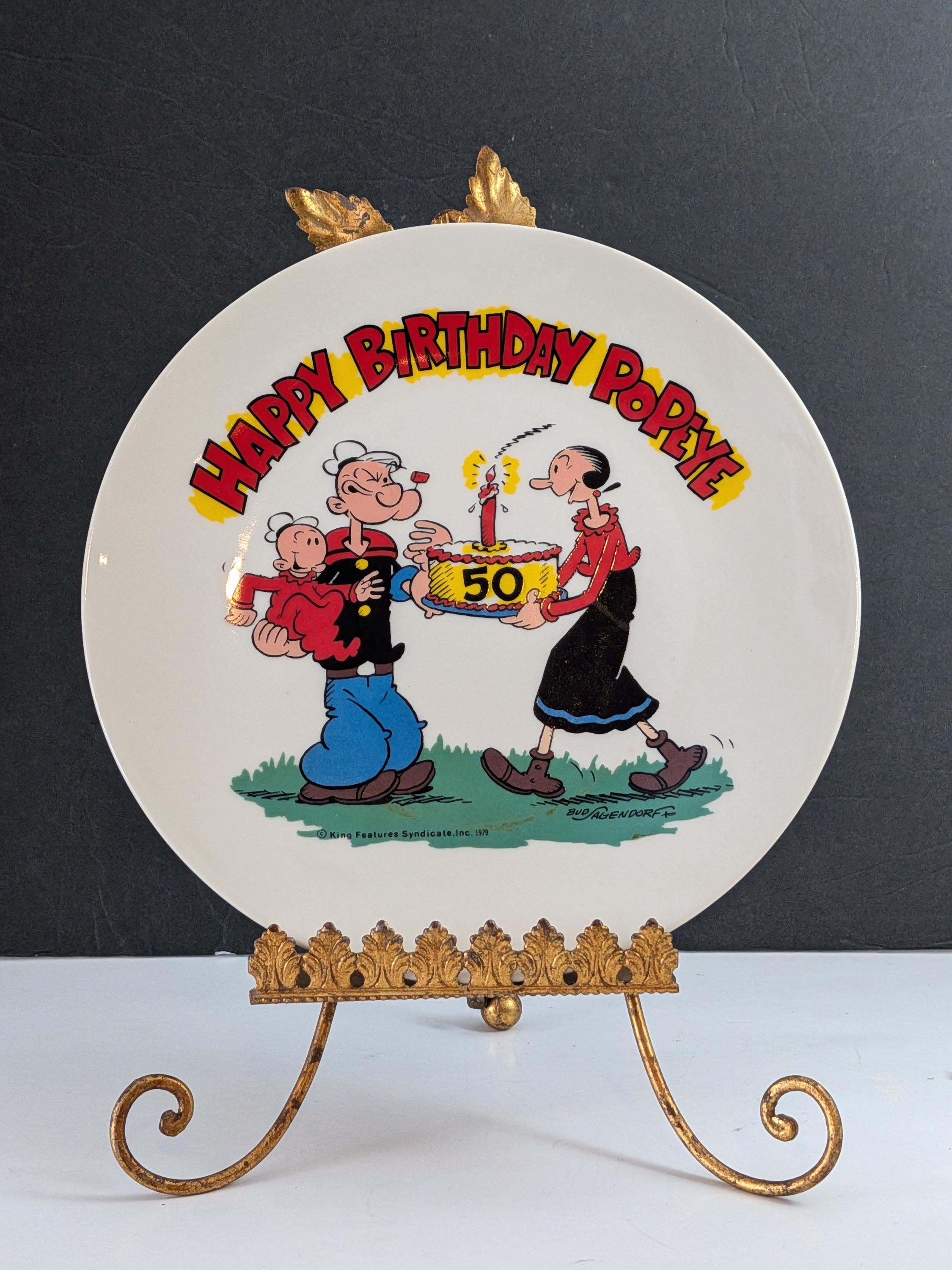 Vintage 1979 Happy 50th Birthday Popeye Collector Plate - Etsy